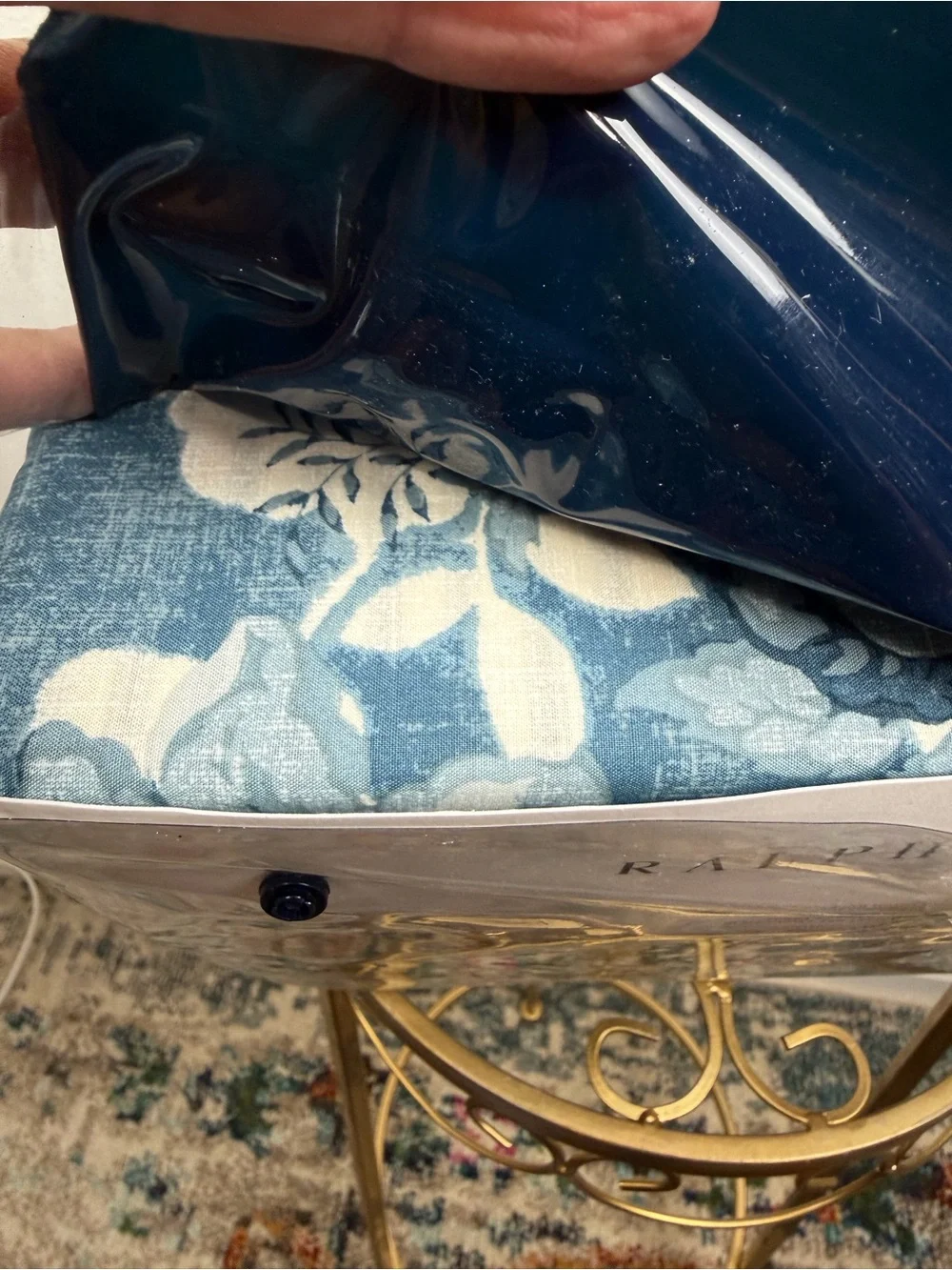 Ralph Lauren NIB Blue Floral Cottage Coastal Comfort King Duvet Cover